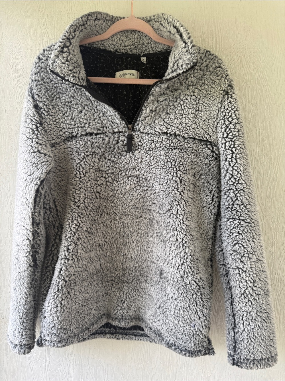 Men's Sherpa Half-Zip Pullover Sweater - Gray